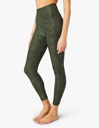 Beyond Yoga Spacedye High Waisted Midi Legging Eden Green Cheetah Bubble Lounge Boutique