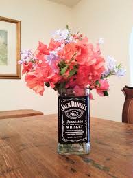 Jack Daniels Bottle Flower Vase Whiskey Gifts Or Centerpiece For Jack Daniels Decor Bottle Decor Jack Daniels Bottle Jack Daniels Decor Bottles Decoration