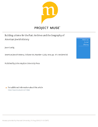 Pdf Building A Home For The Past Archives And The