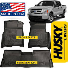 Details About Husky Weatherbeater 2009 2014 Ford F 150 Supercrew Crew Cab Floor Mats Black Truck Ford Ford Trucks Rear Seat