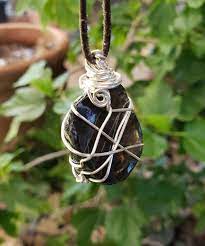 Apache Tear Necklace Obsidian Necklace Apache Tear Pendant Etsy Obsidian Necklace Apache Tears Apache