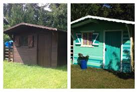 Alle zimmer renovieren oder nur das wohnzimmer renovieren, den flur renovieren oder das bad von grund auf erneuern? Anstrich Gartenhaus Vorher Nachher Foto Gartenhaus Haus Garten