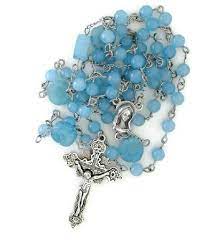 Lovely Larimar Candy Jade Rosary Etsy Catholic Cross Necklace Rosary Gemstone Beads