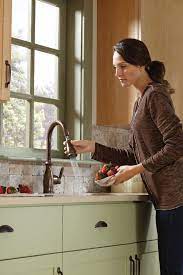 Oil rubbed bronze is a unique color which adds a nice finishing touch to the kitchen interior. Oil Rubbed Bronze Moen 7185eorb Brantford One Handle High Arc Pulldown Kitchen Faucet Featuring Reflex And Motionsense Tools Home Improvement Kitchen Fixtures Amaltheiayada Gr