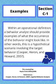 Examples Operational Definition Aba Study Materials Section C 1 By Alldayaba In 2020 Operational Definition Study Materials Behavior Analyst