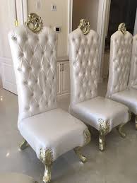 Custom King Queen Formal Satin Shiny White Leather Tufted Dining Room Chairs Tufted Dining Room Chair Dining Room Chairs High Back Dining Chairs
