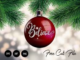 Download Believe Christmas Ornament Svg Dxf Png Commercial Use Free Download