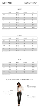 nic zoe regular petite and plus size chart via nicandzoe