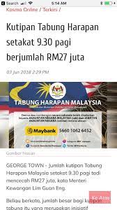 36 as of 3pm on friday (june 1). Tabung Harapan Malaysia Home Facebook