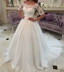 2016 New White Ivory Wedding Dress Bridal Gown Custom Size 2 4 6 8 10 12 14 16 Ball Gowns Wedding Wedding Dress Long Sleeve Wedding Dresses Ebay