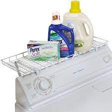 Make sure to include the normal space that you have between them in your measurements. Household Essentials Laundry Shelf For Over Washer Or Dryer White Walmart Com Walmart Com