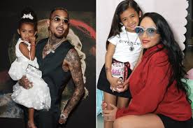 Chris brown also appeared to sleep through the shot all while holding his son close. Chris Brown Reunites With His Ex Nia Guzman For Their Daughter Royalty S Sixth Birthday Party From The Stage