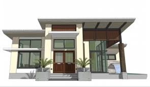 The best projects and models of houses and homes with free support. Modern Two Bedroom Bungalow With Terrace And Pool Pinoy House Plans