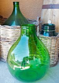 Large Vintage Italian Demijohn Unique Wide Mouth Green Glass Antique Glass Bottles Green Glass Jugs Green Glass Bottles