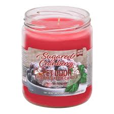 The pet odor exterminator candle comes in 17 gorgeous fragrances; Pet Odor Exterminator Candle Sugared Cranberry 13oz