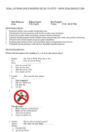 Tolong dijawab bahasa inggris kelas 7 hal 110 brainly co id. Soal Ukk Bahasa Inggris Smp Kelas 7 1