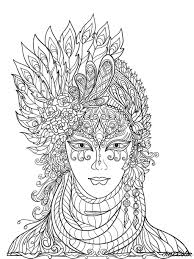 Joli Masque Du Carnaval De Venise Avec Des Plumes Coloriage Carnaval Coloriages Pour Enfants