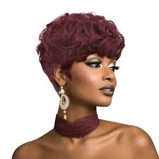 Amazon.com : Wine Red Short Wigs For Black Women Pixie Cut Wig Short  Layered Pixie Wigs For Black Women Black Hair Curly Wigs Glueless Synthetic  : Beauty & Personal Care