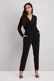 Petite Shimmer Wrap Jumpsuit Wallis Uk