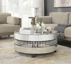 Blackened bronze medium round glass coffee table with mirrored top. Eloy Mirrored Round Coffee Table Cfs Furniture Uk