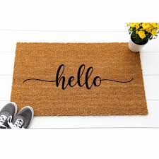 Hello Doormat Welcome Mat Cute Doormat Unique Doormat Hello Decor Doormats Hello Mat Unique Doormat Out Door Mat Hello Doormat Outdoor Door Mat