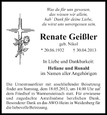 In unserer geschäftsstelle sonthofen werden sie als kunde bestens betreut. Traueranzeigen Von Renate Geissler Nordbayerischer Kurier