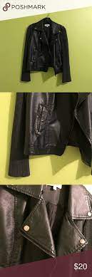 Charlotte Russe Leather Knit Moto Jacket Black Faux Leather Moto Jacket Faux Leather Moto Jacket Jackets