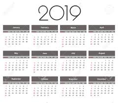 Download transparent calendar clipart png for free on pngkey.com. Calendar 2019 Year Simple Vector Template Stationery Design Royalty Free Cliparts Vectors And Stock Illustration Image 111989352