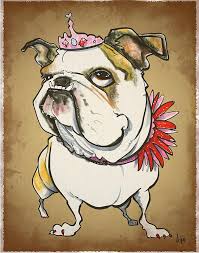 Bulldog Caricature By John Lafree Animal Caricature Bulldog Art Bulldog Drawing