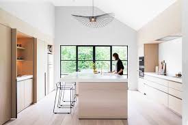 light wood and white countertops create