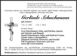 Kondolenzbuch von Gerlinde Schuchmann