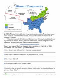 The Missouri Compromise Worksheet Education Com Social Studies Education Middle School History Teaching American History