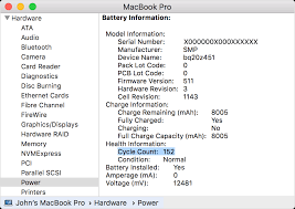 determine battery cycle count for mac notebooks apple support