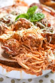 Baked Spaghetti And Meatballs Courtney S Sweets
