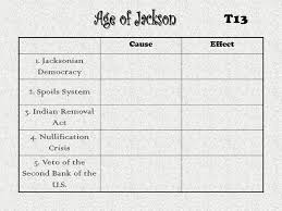 The Age Of Jackson Cause And Effect Chart Ppt Video