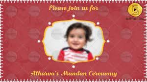 Available in english, hindi, marathi and kannada. Mundan Ceremony Invitation Cards Happy Invites Online Invitation Maker