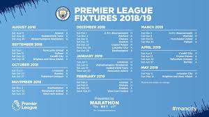 Tous les matchs de la saison 2020/2021 par journée, par équipe et par mois. Manchester City Fr En Twitter Le Calendrier De Premier League Pour Manchester City Pour Cette Saison 2018 2019