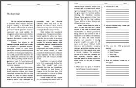 The Fair Deal U S History Reading Worksheet Reading Worksheets History Main Idea Worksheet