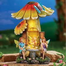 Maybe you would like to learn more about one of these? Hand Painted Solar Powered Sunflower Fairy House Collections Etc