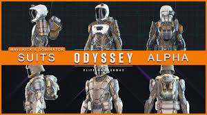 From the 'loadout' browser, choose the loadout you wish to edit and select 'customise'. Elite Dangerous Odyssey Alpha Maverick Dominator Suits Elitedangerous Odyssey Odysseyalpha Youtube
