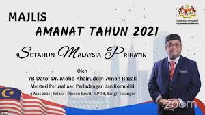 Inatrade untuk pelayanan perdagangan yang cepat, tepat dan mudah. Kementerian Perusahaan Perladangan Dan Komoditi Mpic Live Majlis Amanat Tahun 2021 Yb Menteri Perusahaan Perladangan Komoditi Setahun Malaysia Prihatin Facebook