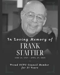 The Old Colony Planning Council is grieving the loss of our Avon Delegate,  Frank Staffier, who served