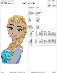 Princess Elsa Frozen Embroidery Design, 4x4 and 5x7 Hoop Embroidery,  Princess Elsa Embroidery Design, Frozen Elsa Machine Embroidery Design