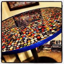 Pin By Stefano Corona On Beer Cap Bar Table Beer Cap Art Bottle Cap Table Bottle Cap Art