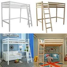 The top bunk bed is surrounded by a high safety rail and the ladder features wide rungs for easy and safe climbing. High Sleeper 3ft Single Bunk Bed Adult Kids Bed Frame Loft Bedroom Furniture Uk Ebay