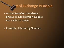 This states that every contact leaves a trace, indicating that a. Evidence Forensics 352 Locard Exchange Principle A Cross