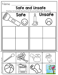 A number of different websites provide free safety worksheets for anyone to download. Safe And Unsafe Great Activity To Help Teach Preschool Students About Safety Teaching Preschool Fire Safety Preschool Teaching Safety