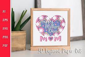 Download Happy Mothers Day Layered Paper Cut Svg 1297979 Paper Cutting Design Bundles