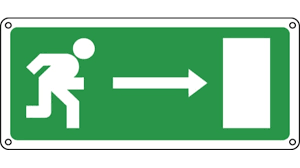 16024W | Segnale non illuminato per uscita di sicurezza Verde/Bianco Uscita  di emergenza a destra | RS Components