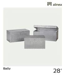 alinea bally malle de rangement argentee en metal l52xp31xh27 alinea decoration malle ran malle de rangement boite de rangement panier rangement